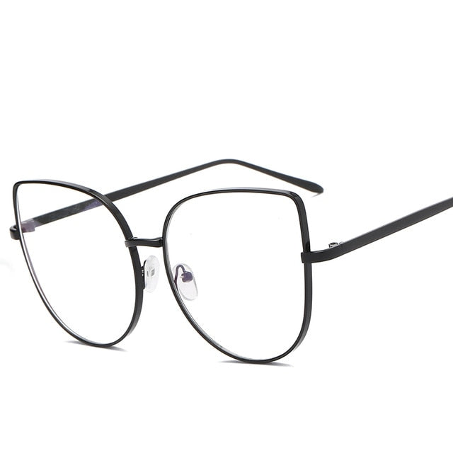 Oversize Women Metal Cat Eye Glasses