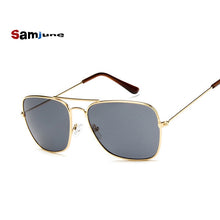 Load image into Gallery viewer, Samjune Men Square Flat Lenses Aviation Sunglasses