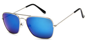 Samjune Men Square Flat Lenses Aviation Sunglasses